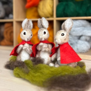 Beatrix Potter - Flopsy, Mopsy och Cotton-tail nålfiltningskit