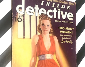 Inside Detective vintage magazine / October 1938