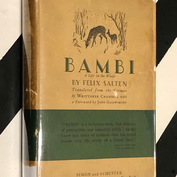 Bambi: A Life in the Woods by Felix Salten translated by Whittaker Chambers (1928) hardcover first edition book