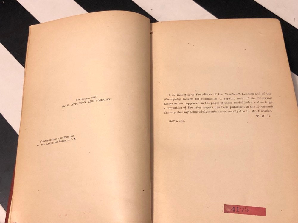 Essays Upon Some Controverted Questions by Thomas Huxley (1892) first