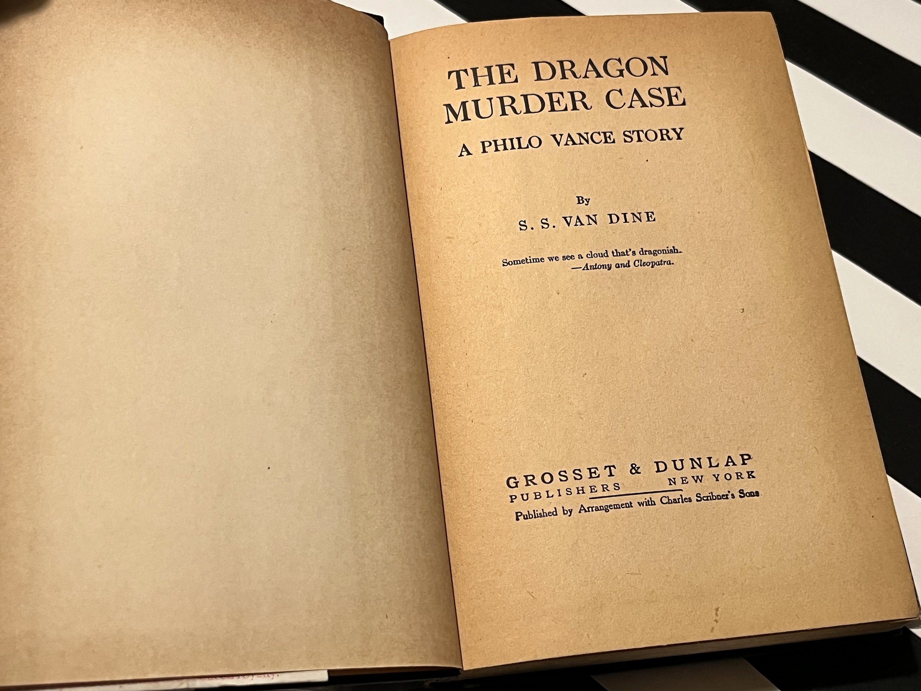 The Dragon Murder Case by S. S. Van Dine (1933) hardcover book