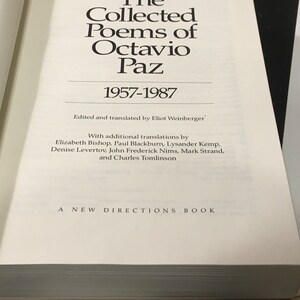 The Collected Poems of Octavio Paz 1957-1987 edited by Eliot Weinberger 1987 hardcover Book image 2