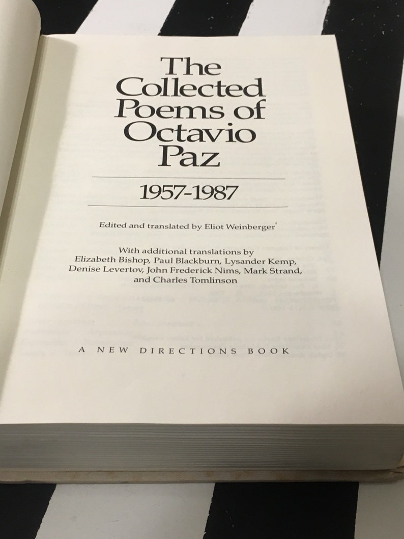 The Collected Poems of Octavio Paz 1957-1987 edited by Eliot Weinberger 1987 hardcover Book image 2