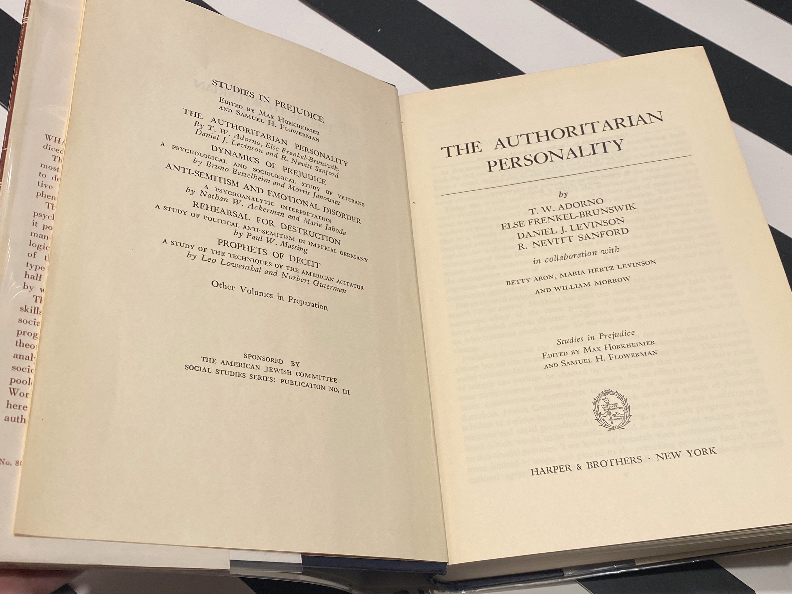 The Authoritarian Personality by T. W. Adorno, Else FrenkelBrunswik