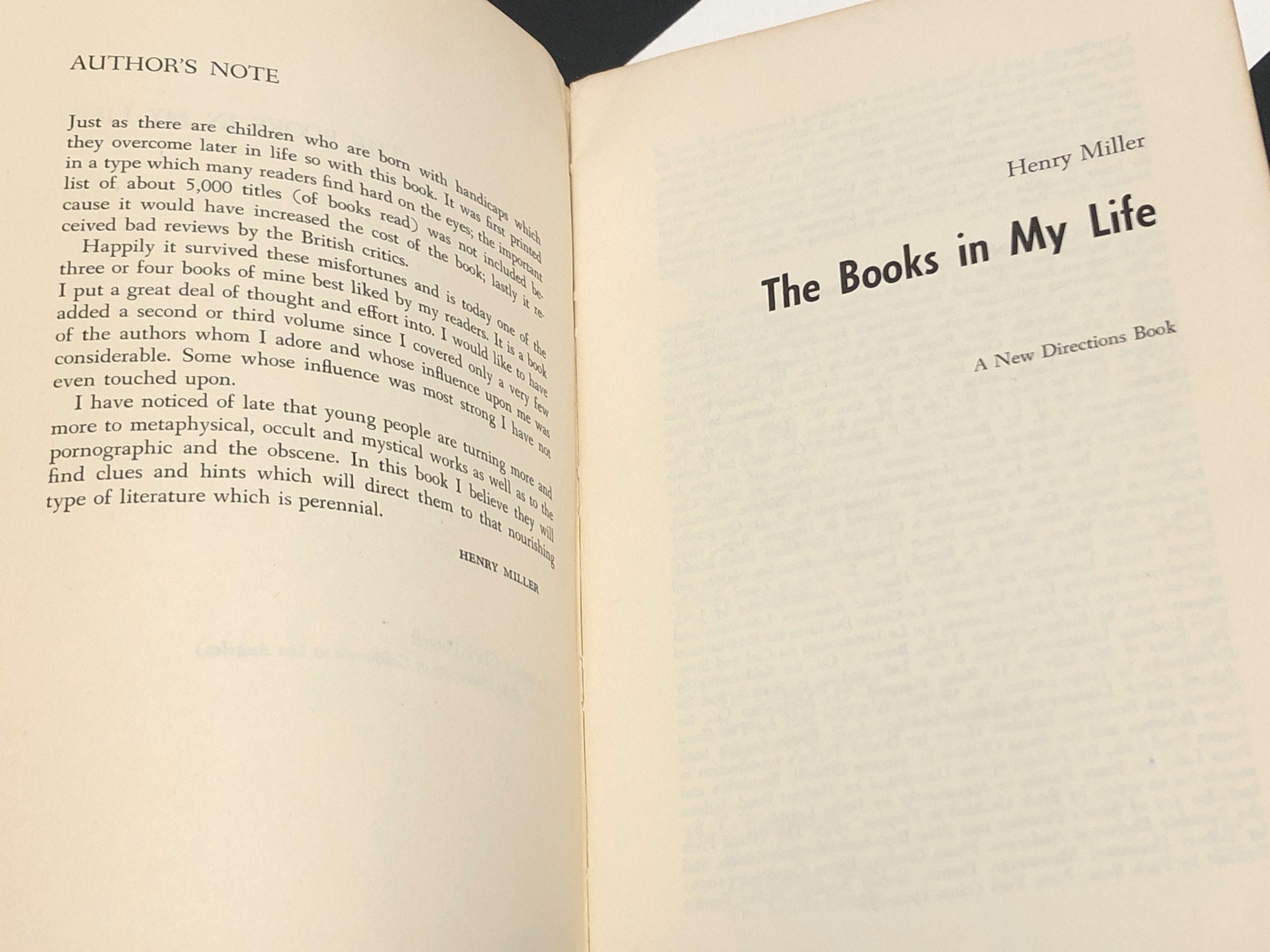 The Books in My Life by Henry Miller (1969) softcover book