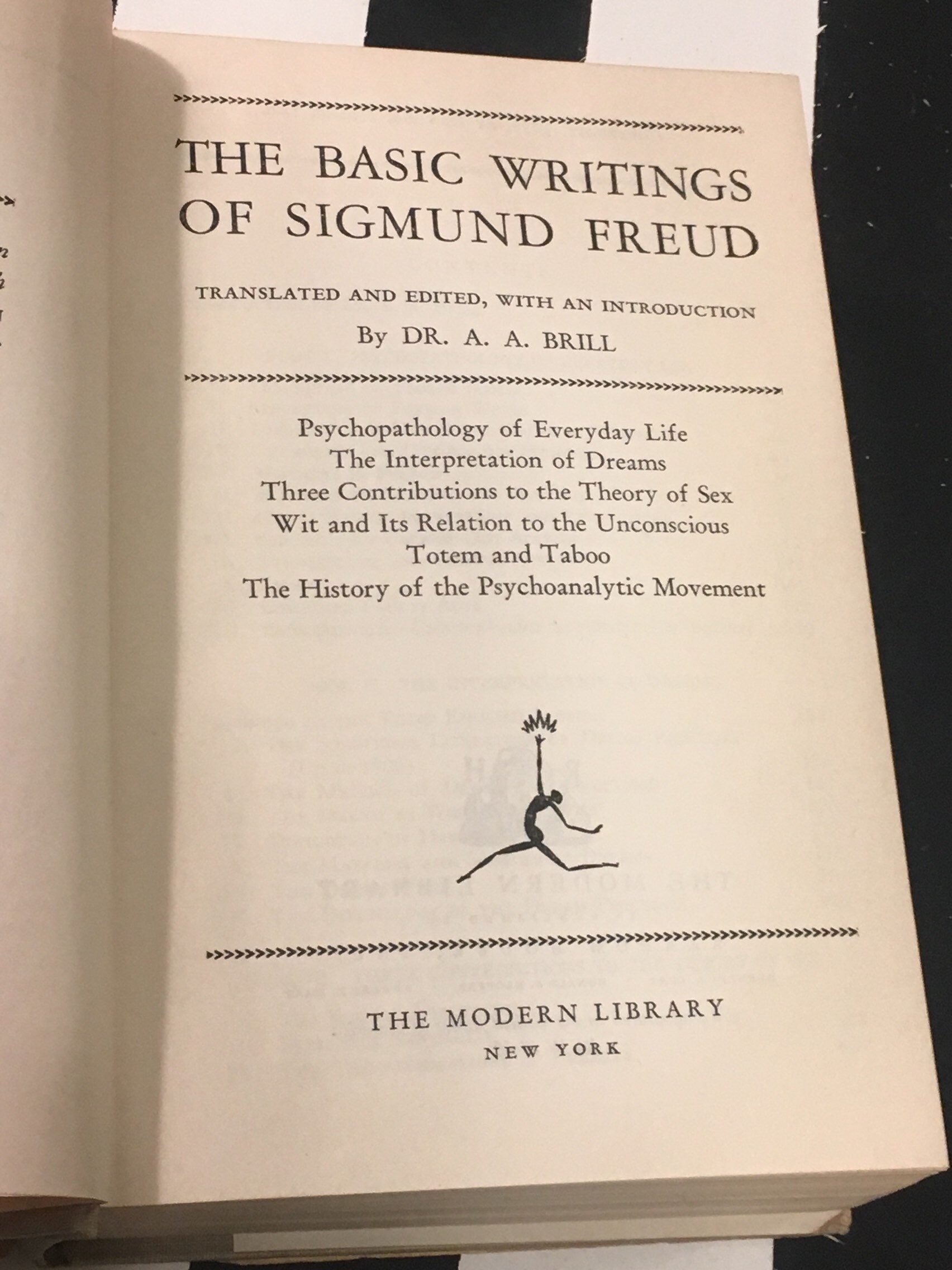 The Basic Writings of Sigmund Freud edited by Dr. A. A. Brill (1938