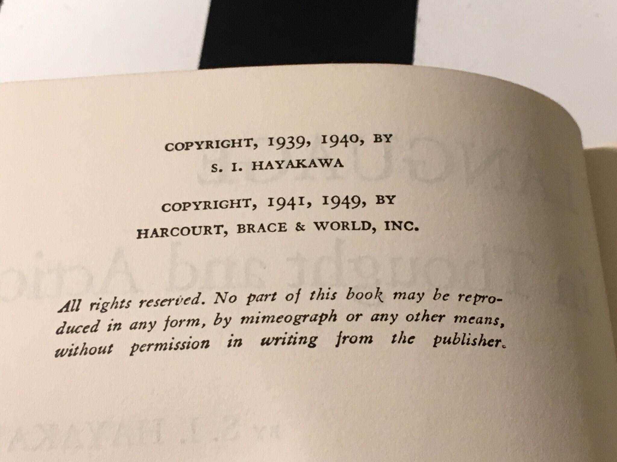 Si Hayakawa Language In Thought And Action