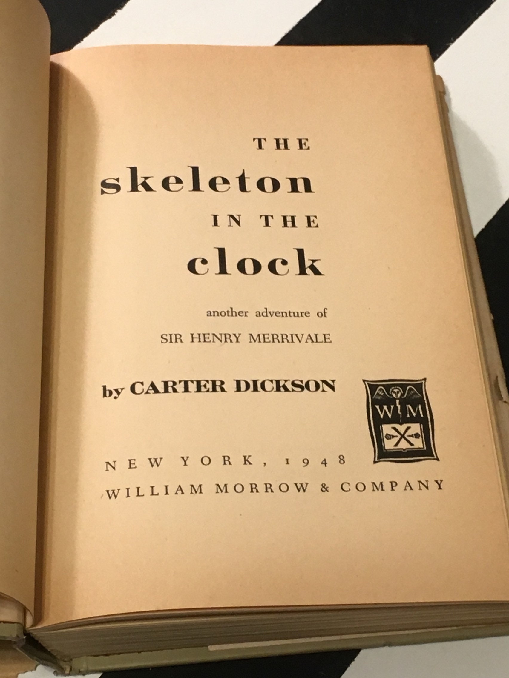 The Skeleton in the Clock by Carter Dickson (1948) hardcover book
