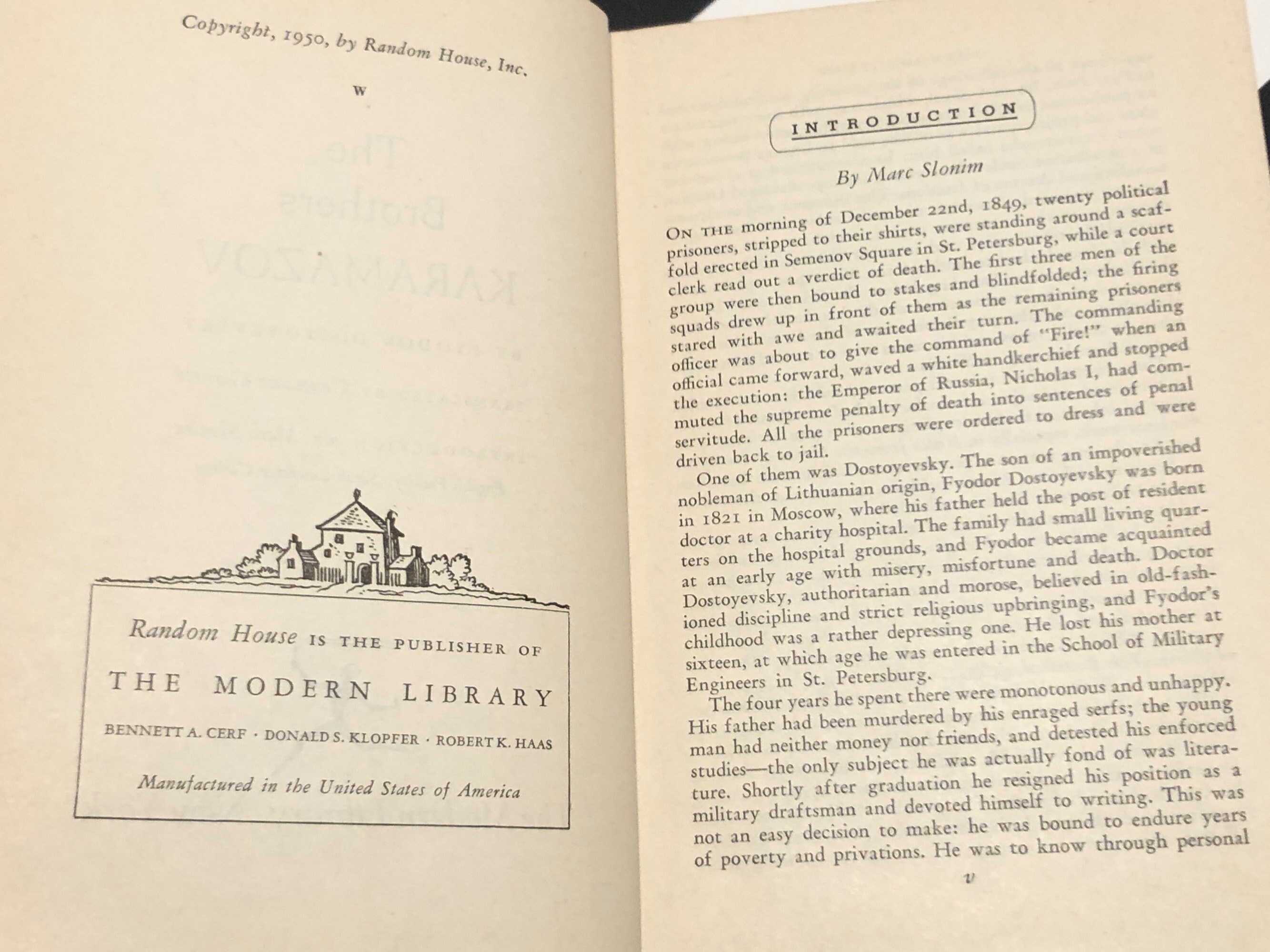 The Brothers Karamazov by Fyodor Dostoyevsky (1952) hardcover Modern