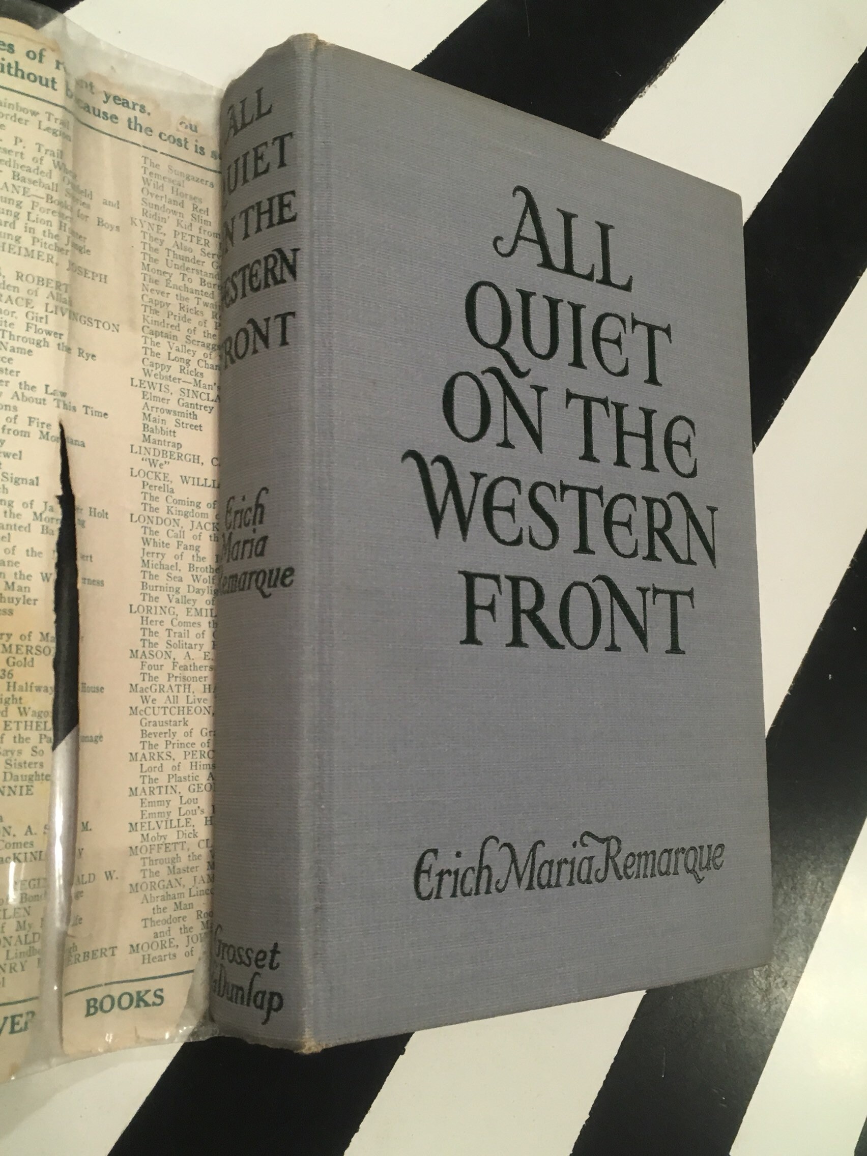 All Quiet on the Western Front by Erich Maria Remarque (1930) hardcover book All Quiet on the Western Front by Erich Maria Remarque (1930) hardcover book