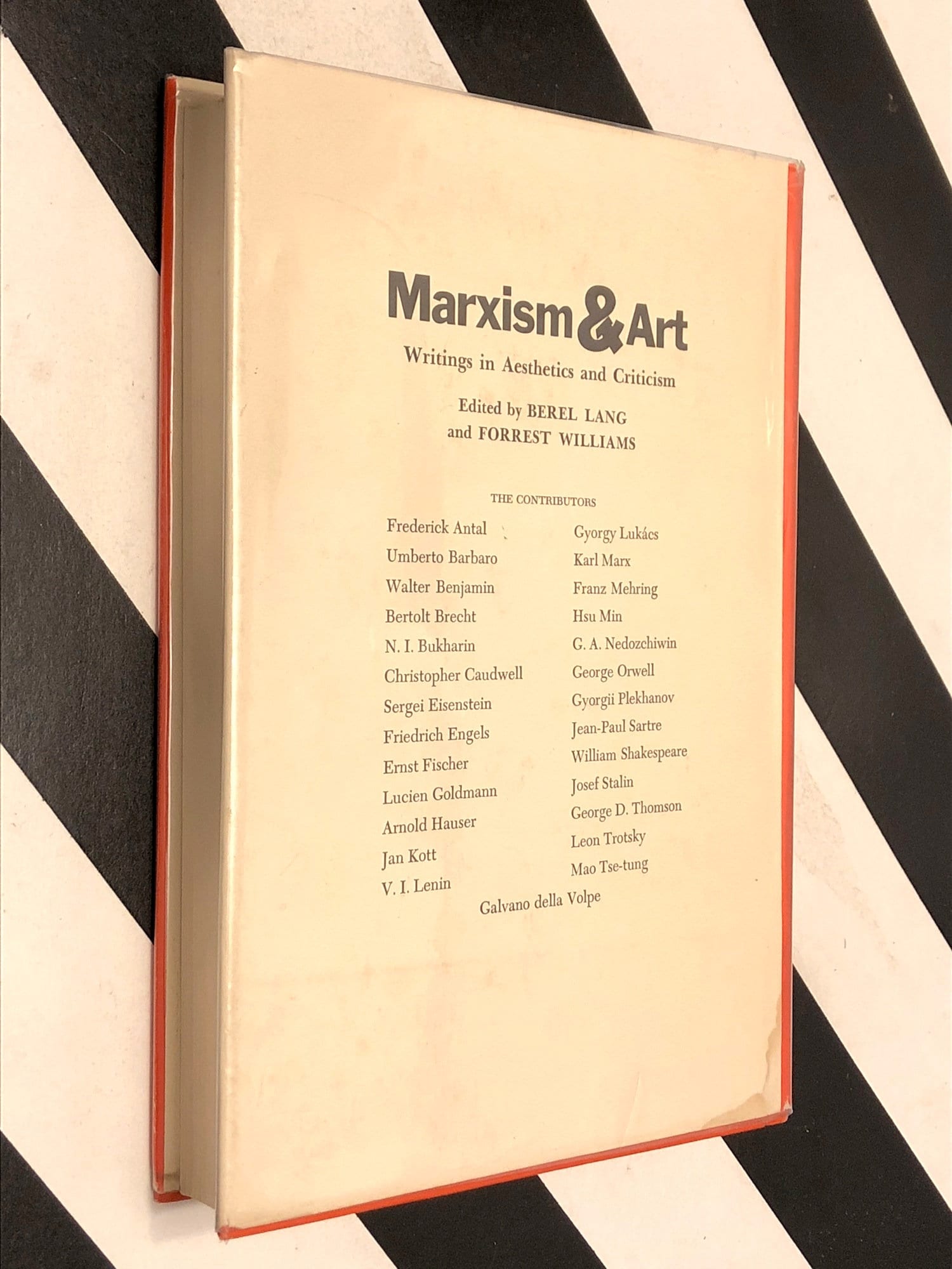 Marxism & Art by Berel Lang and Forrest williams (1972) first edition book