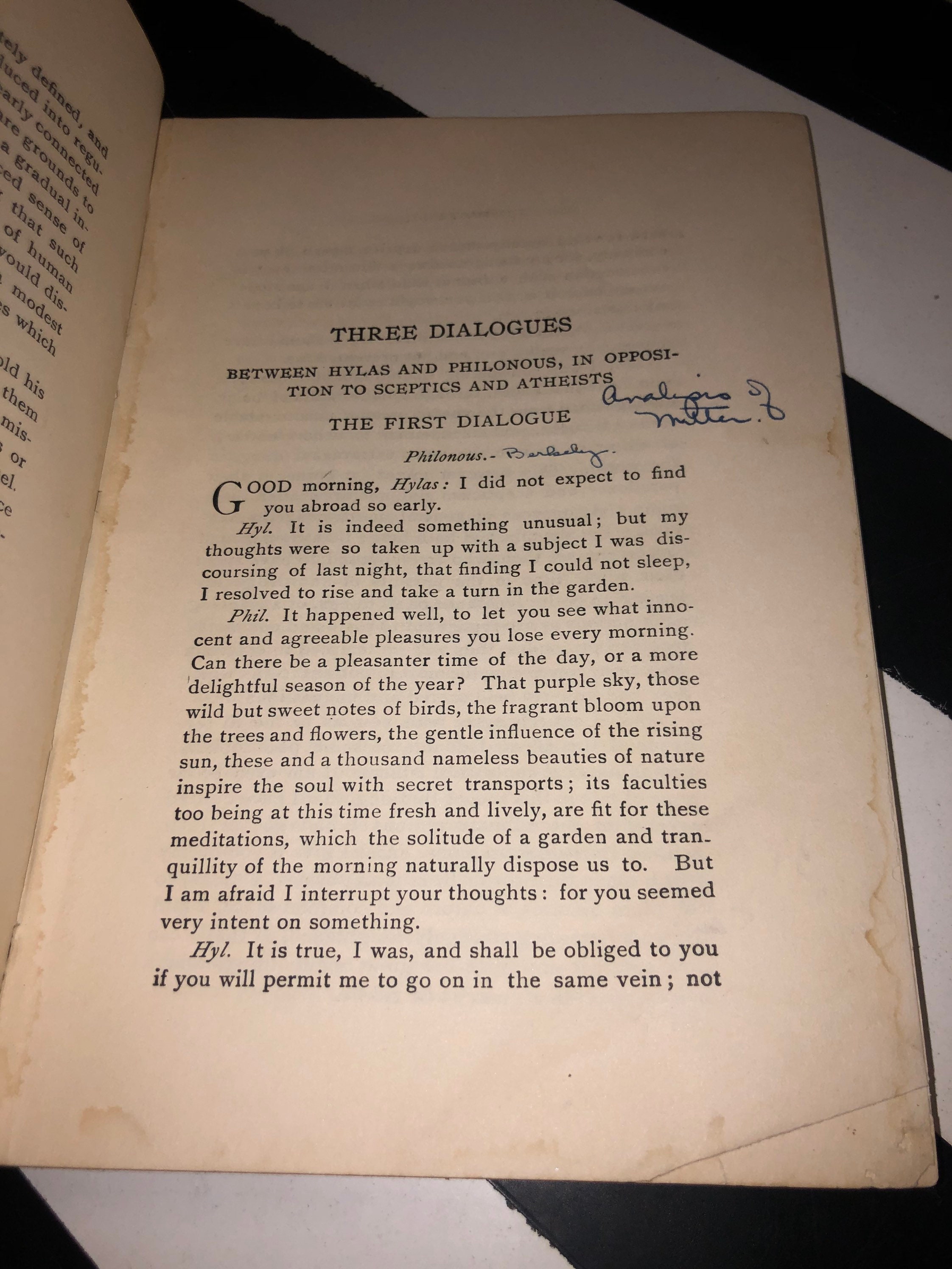 Three Dialogues between Hylas and Philonous by George Berkeley (1929 ...
