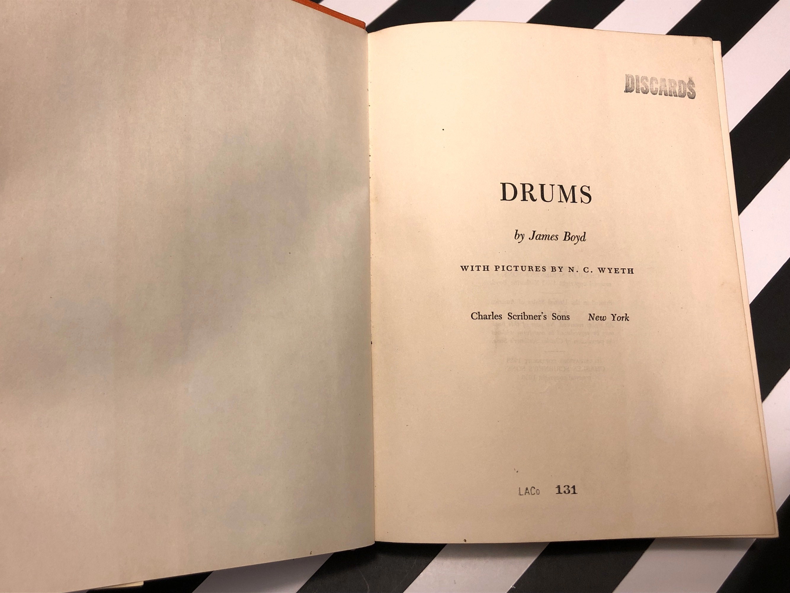 Drums by James Boyd (1956) hardcover book