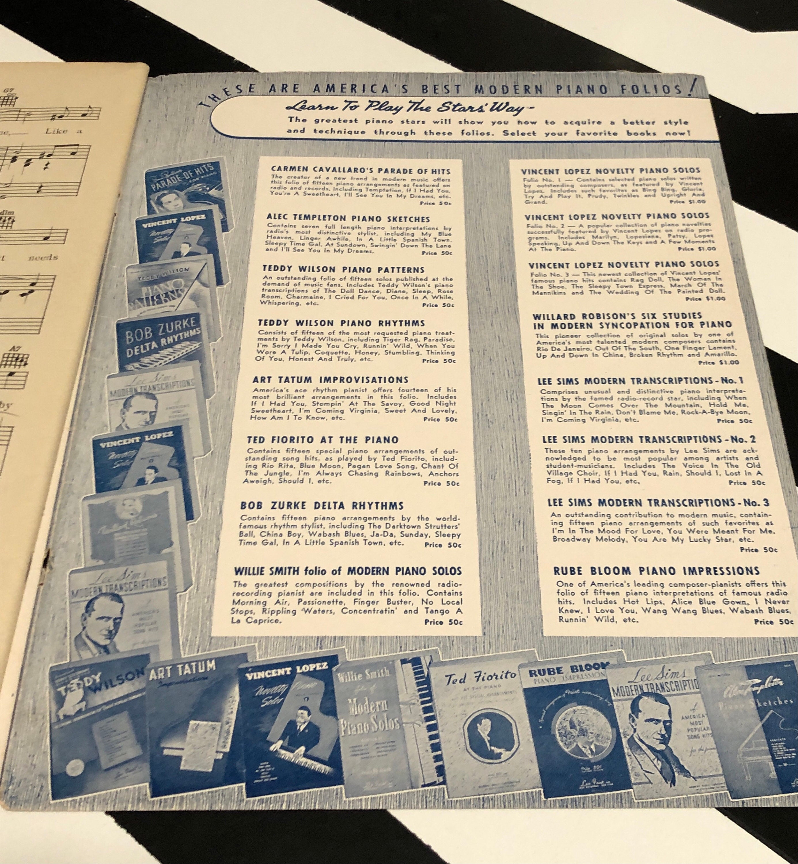 Tin Pan Alley Song Folio (1940s era) softcover song booklet