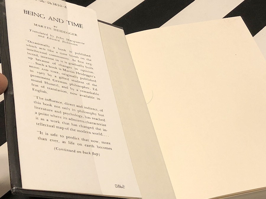 Being and Time by Martin Heidegger (1962) hardcover book Being and Time by Martin Heidegger (1962) hardcover book