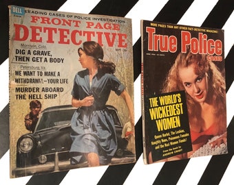 True Police Cases June, 1966 Vol. 18 No. 171 and Front Page Detective September, 1964 Vol. 28 No. 5 softcover vintage magazines