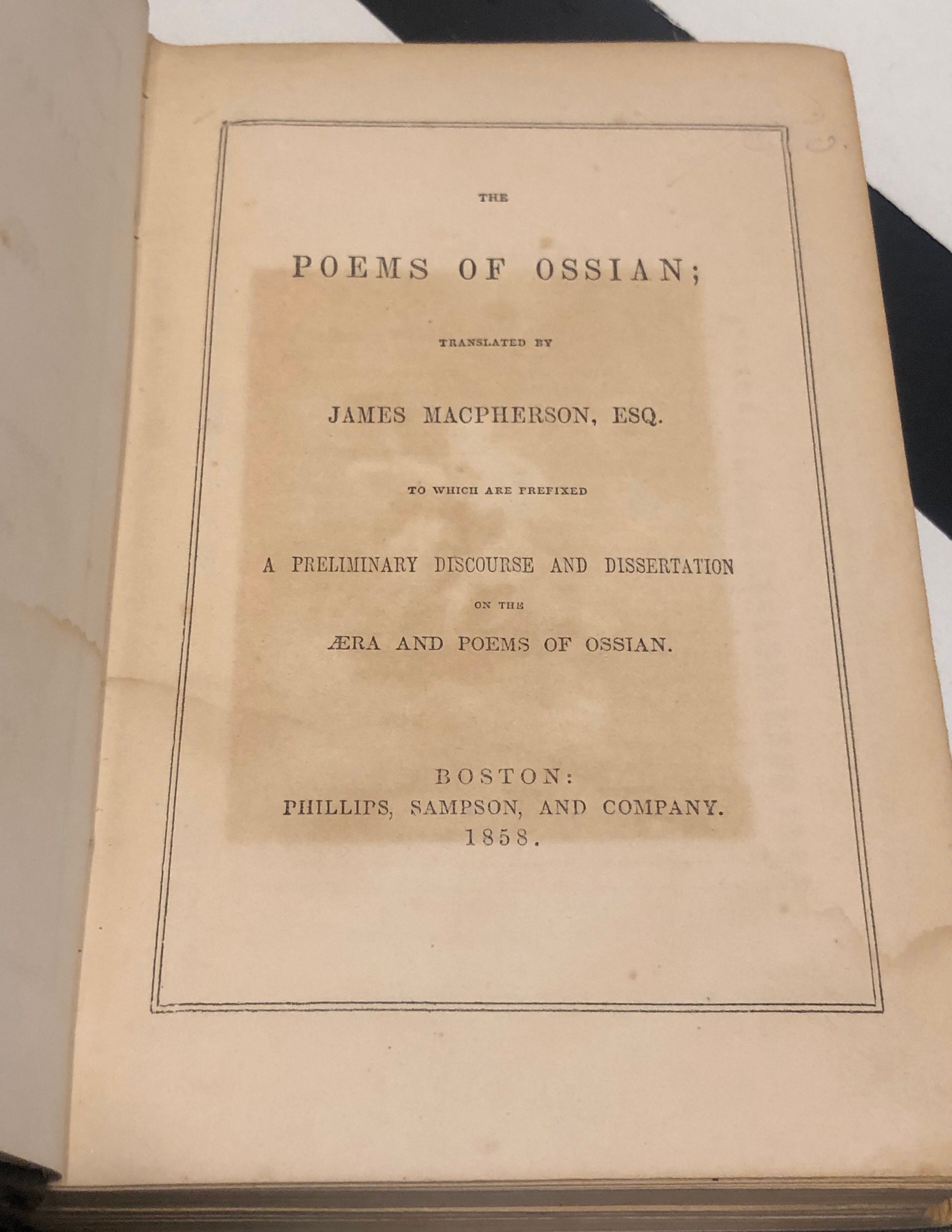 The Poems of Ossian; translated by James MacPherson, Esq. (1858