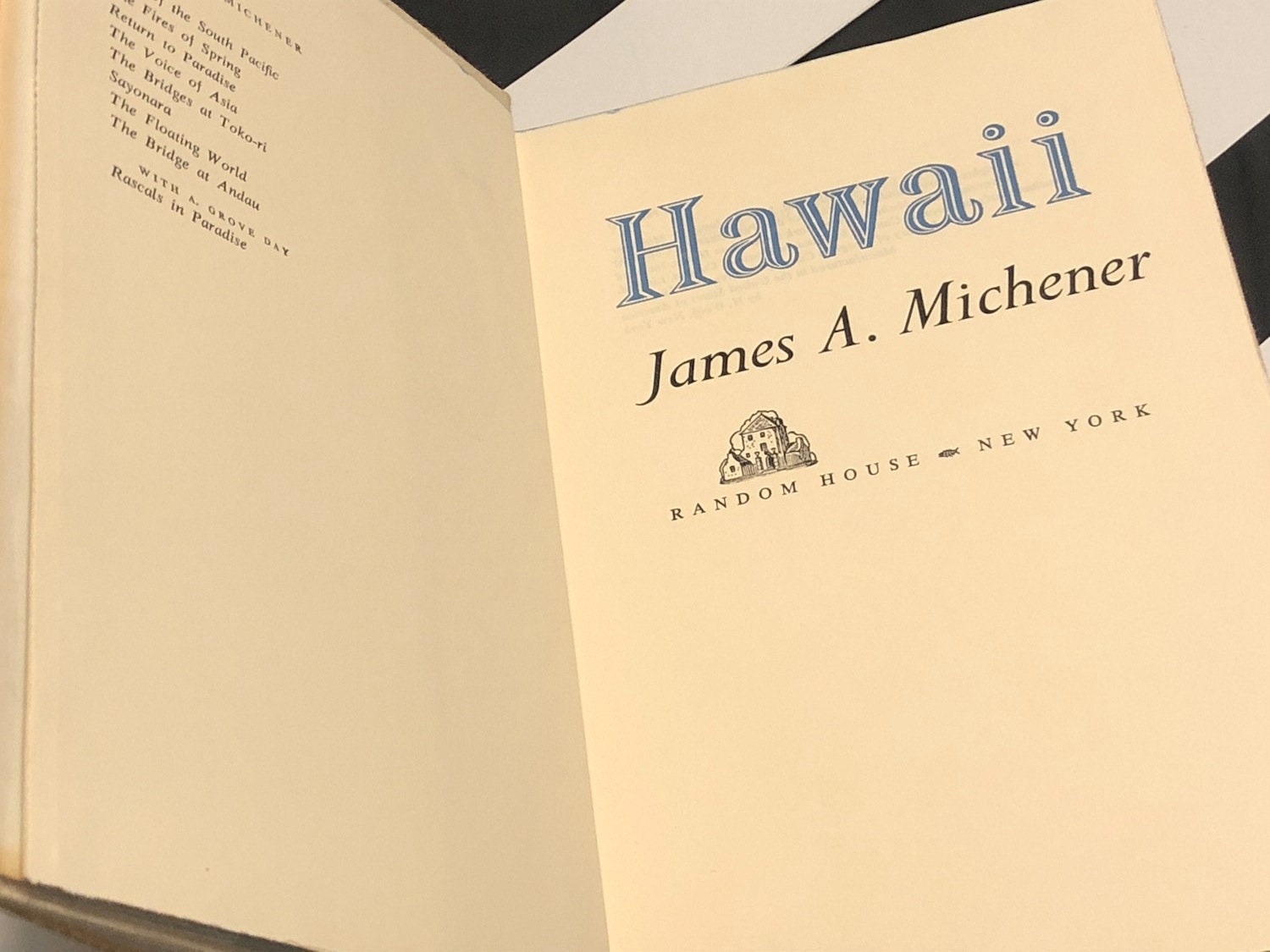 Hawaii by James Michener (1959) first edition book