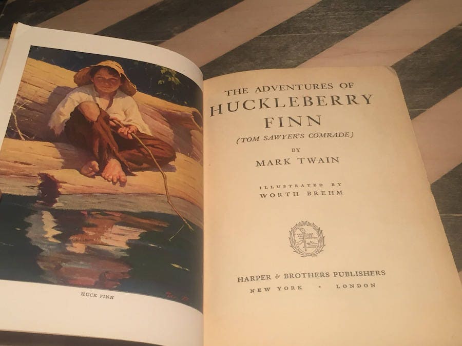 The Adventures of Huckleberry Finn by Mark Twain (1923) hardcover book