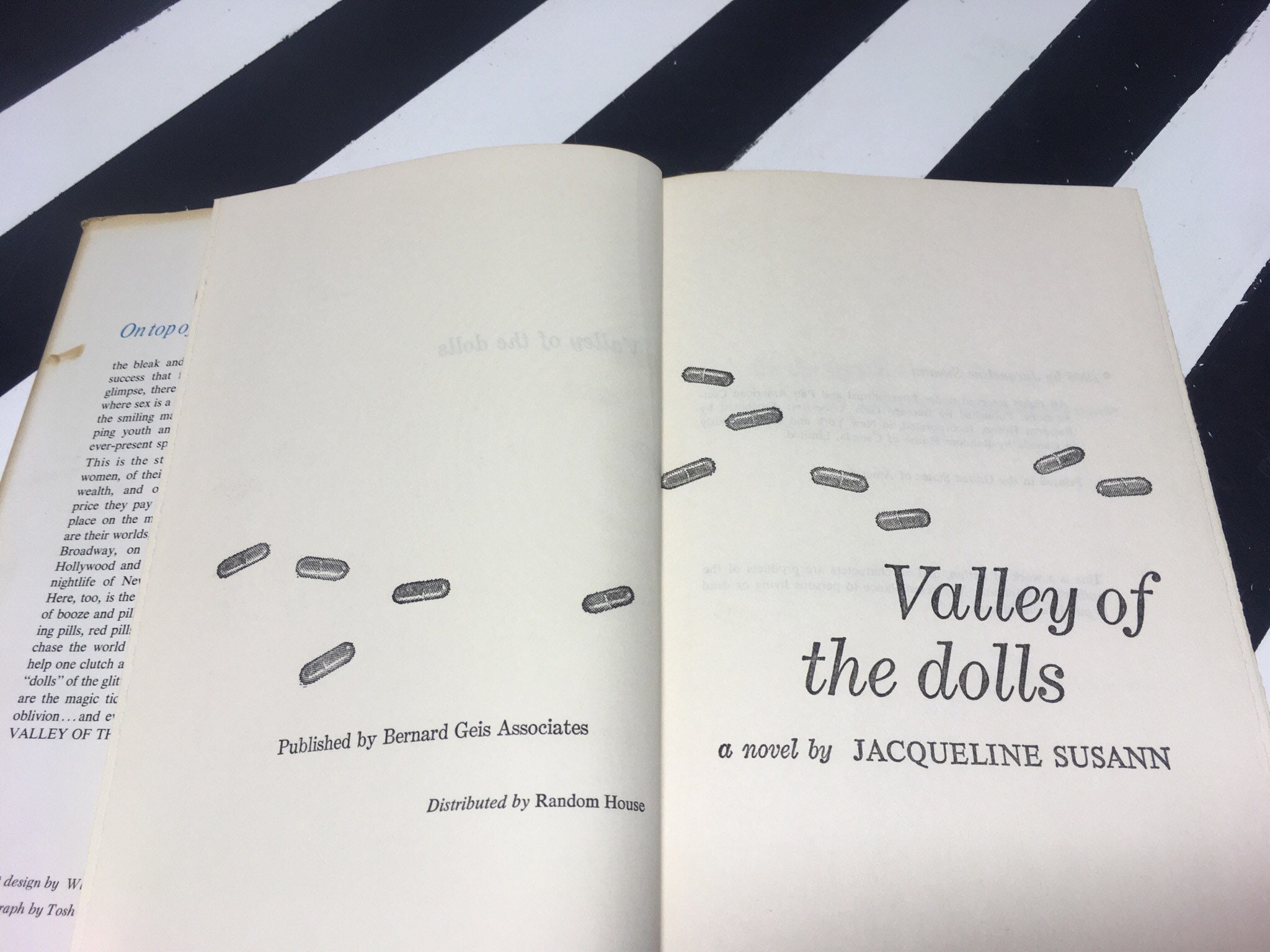 Valley of the Dolls A Novel by Jacqueline Susann (1966) hardcover book