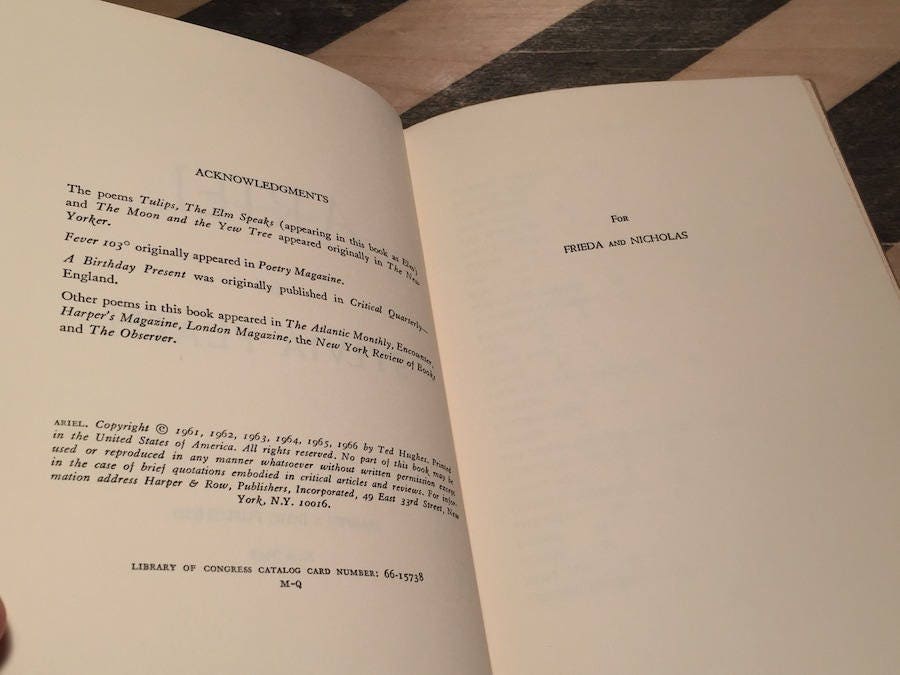 Ariel by Sylvia Plath (1966) hardcover book Ariel by Sylvia Plath (1966) hardcover book