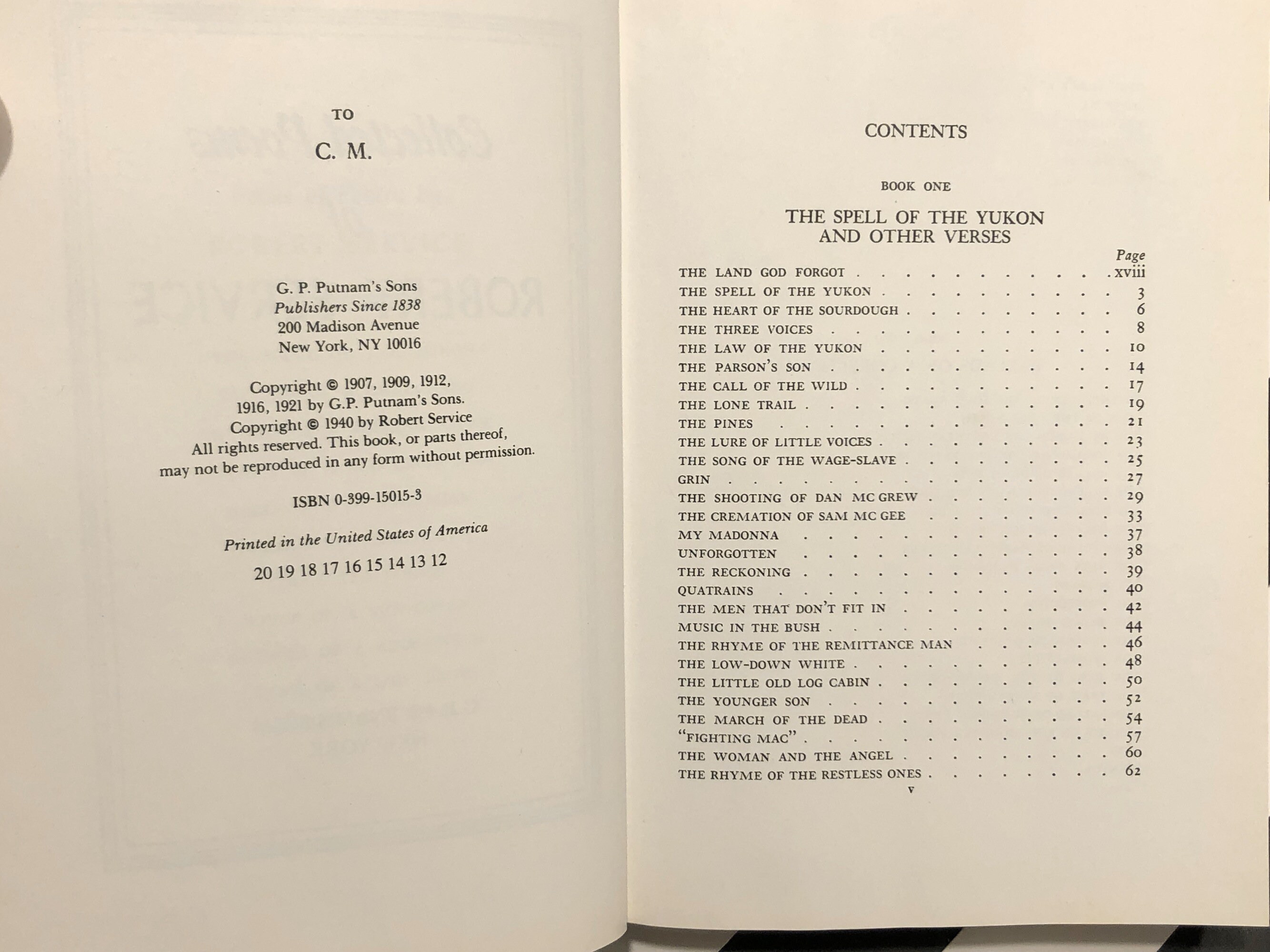 The Collected Poems of Robert Service (1940) hardcover book