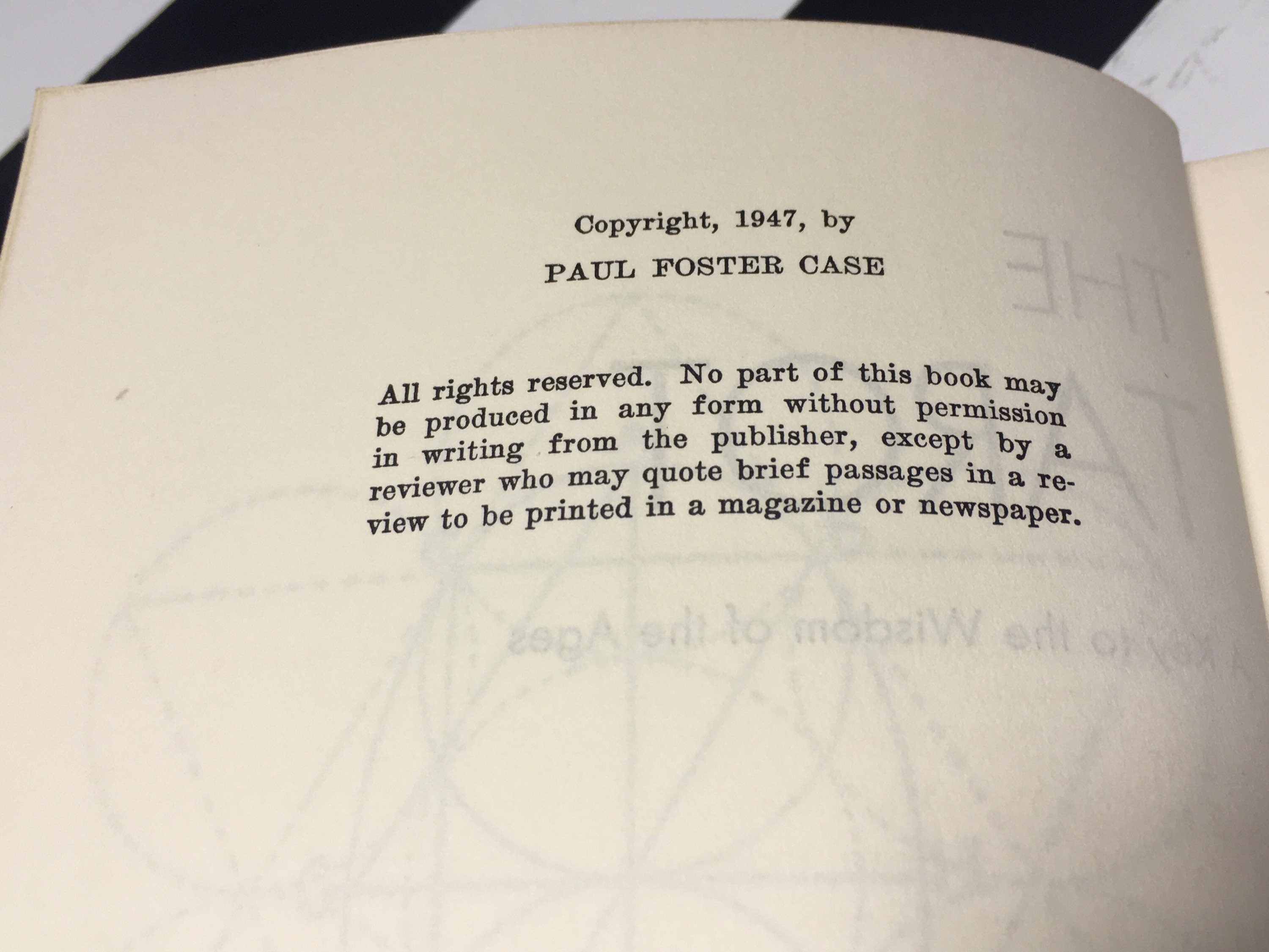 The Tarot A Key to the Wisdom of the Ages by Paul Foster Case (1947