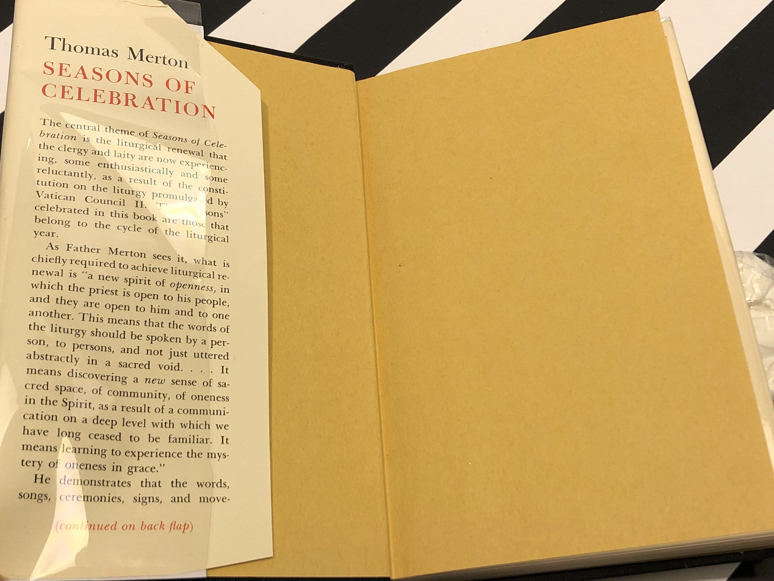 Seasons of Celebration by Thomas Merton (1965) first edition book