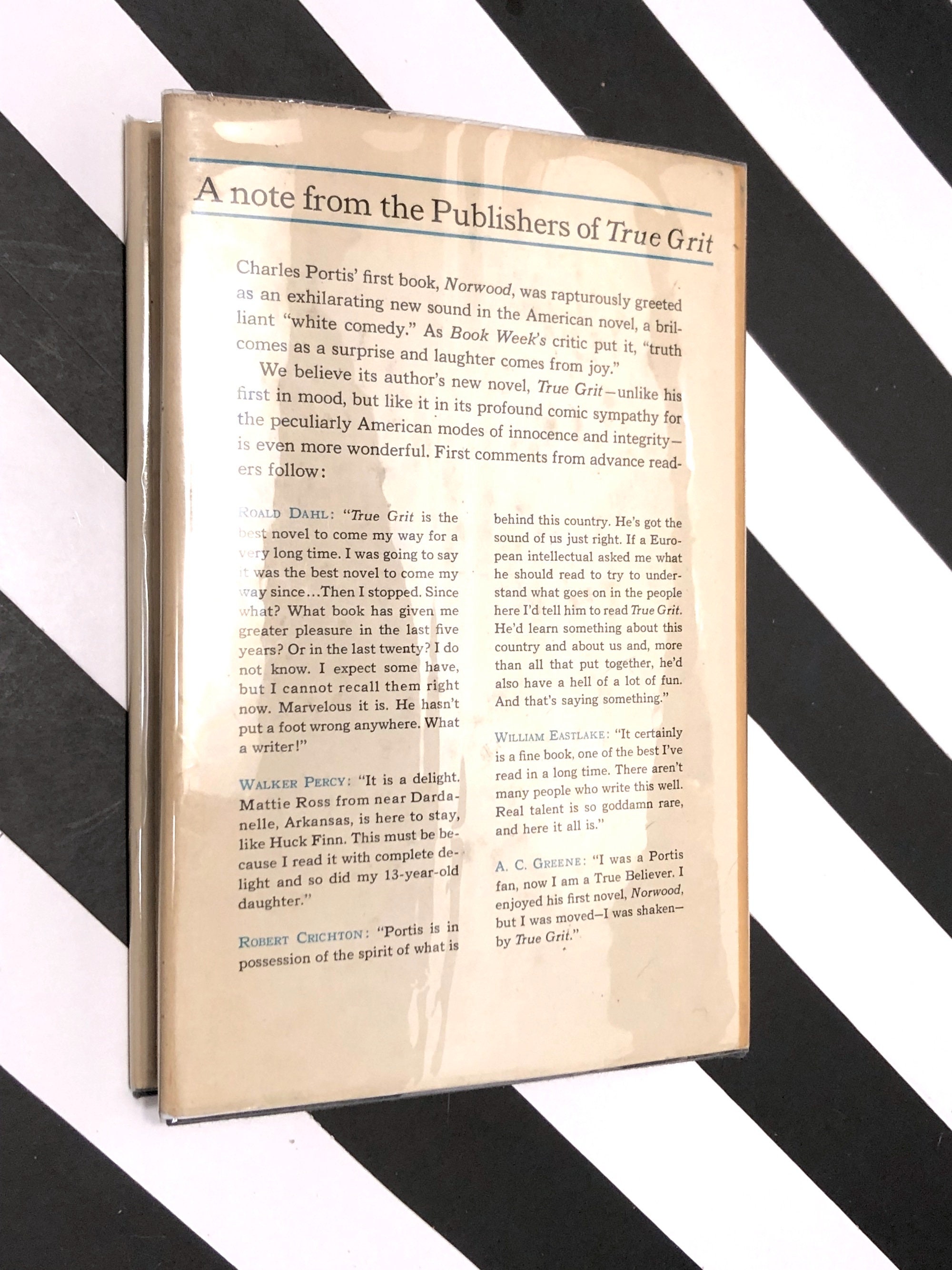 True Grit by Charles Portis (1968) hardcover book