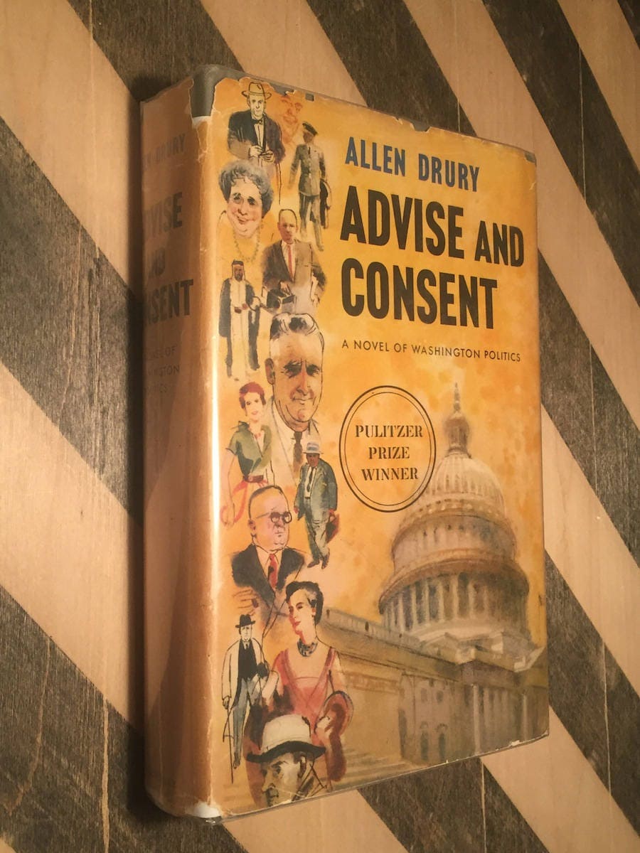 Advise and Consent by Allen Drury (1959) hardcover book