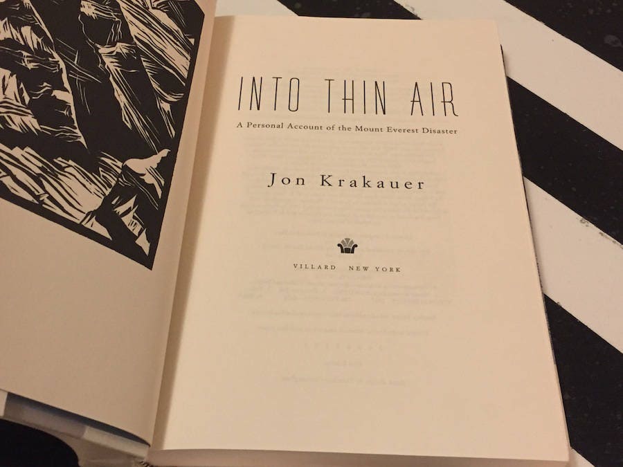 Into Thin Air by Jon Krakauer Into Thin Air by Jon Krakauer