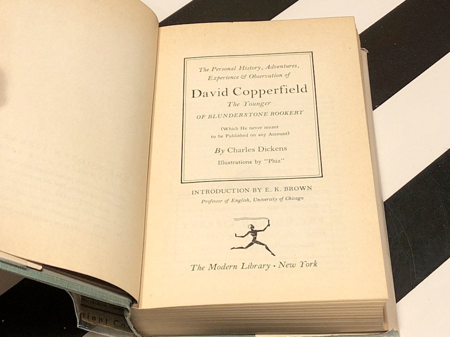 David Copperfield by Charles Dickens (1950) Modern Library hardcover book