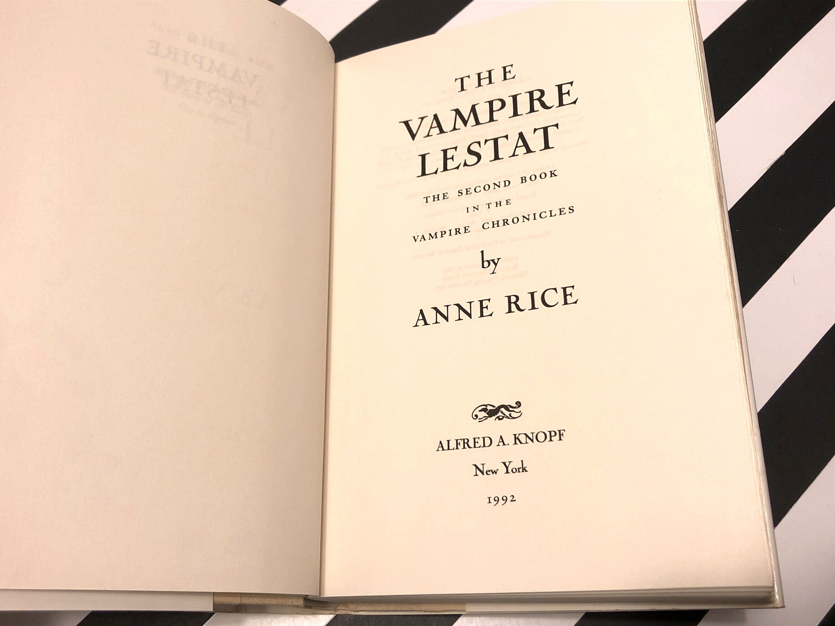 The Vampire Lestat by Anne Rice (1985) hardcover book
