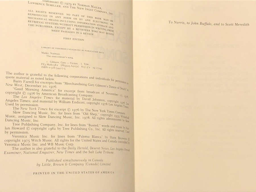 The Executioner's Song by Norman Mailer (1979) first edition book