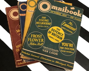 4 volumes of Omnibook Magazine including: September 1939, October 1939, August 1941, April 1942