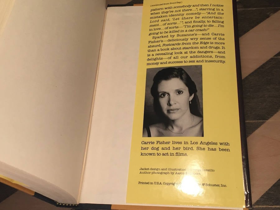 Postcards from the Edge by Carrie Fisher (1987) hardcover book