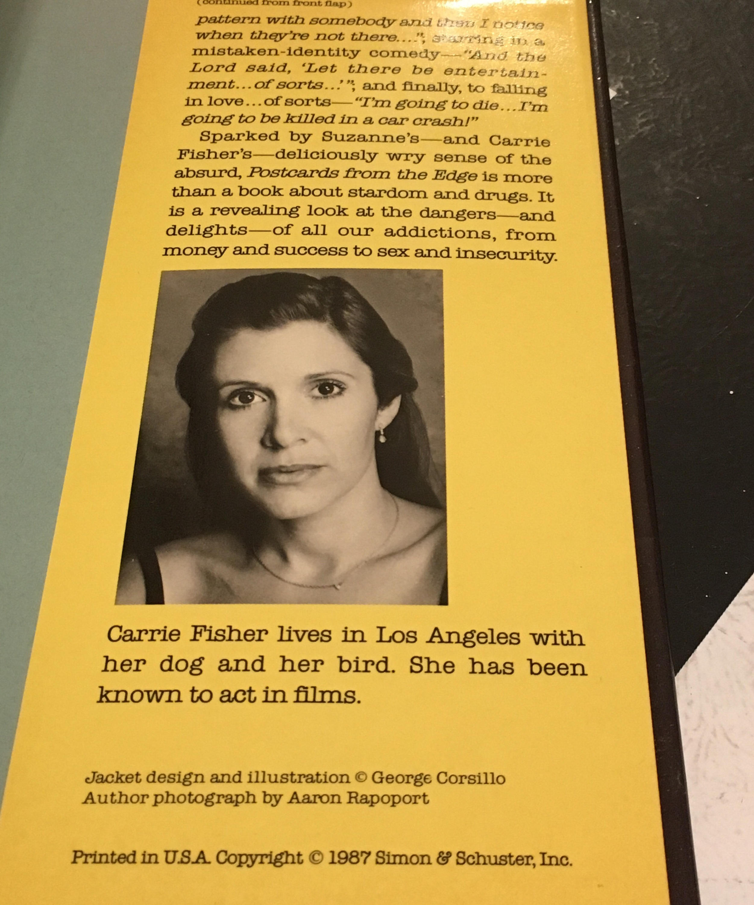 Postcards from the Edge by Carrie Fischer classic vintage memoir