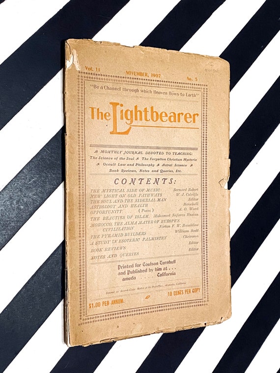 The Lightbearer edited by Coulson Turnbull (November 1907) Esoteric journal