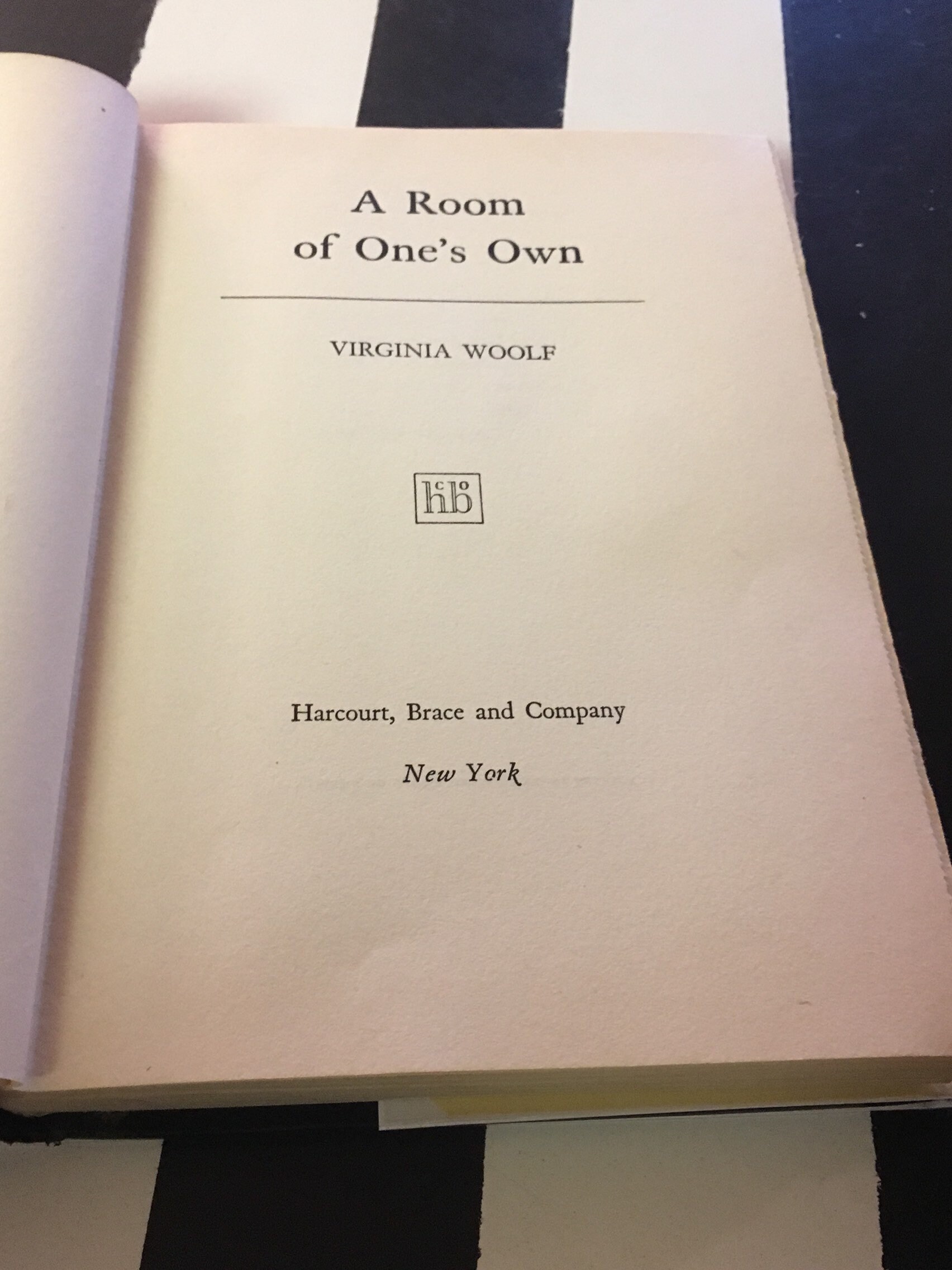 A Room of One's Own by Virginia Woolf (1929) hardcover book