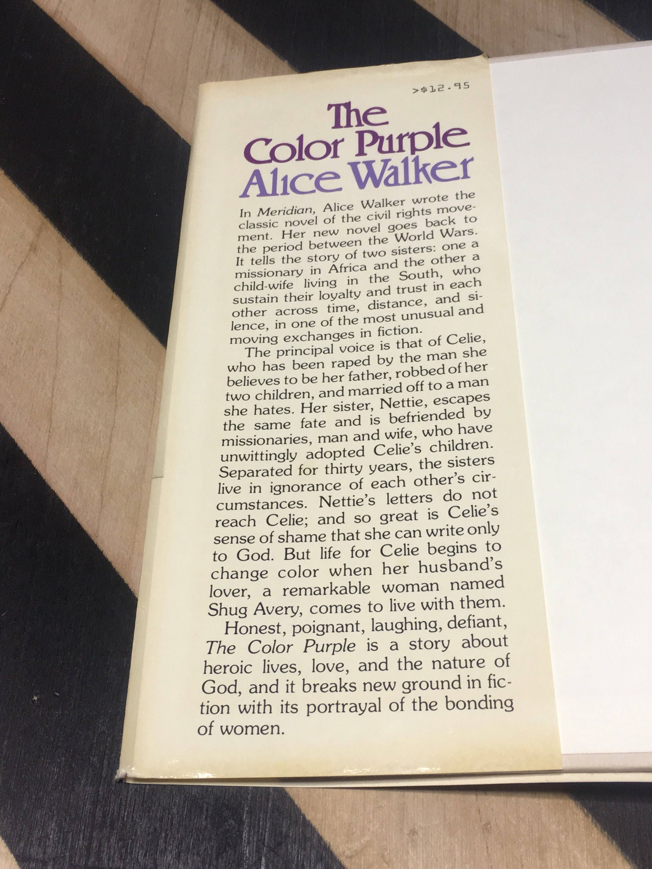 The Color Purple A Novel by Alice Walker (1982) hardcover book