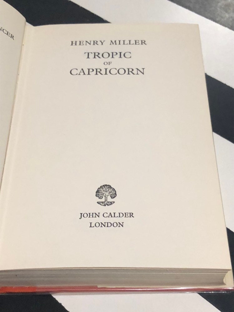 tropic of capricorn book tropic of capricorn book