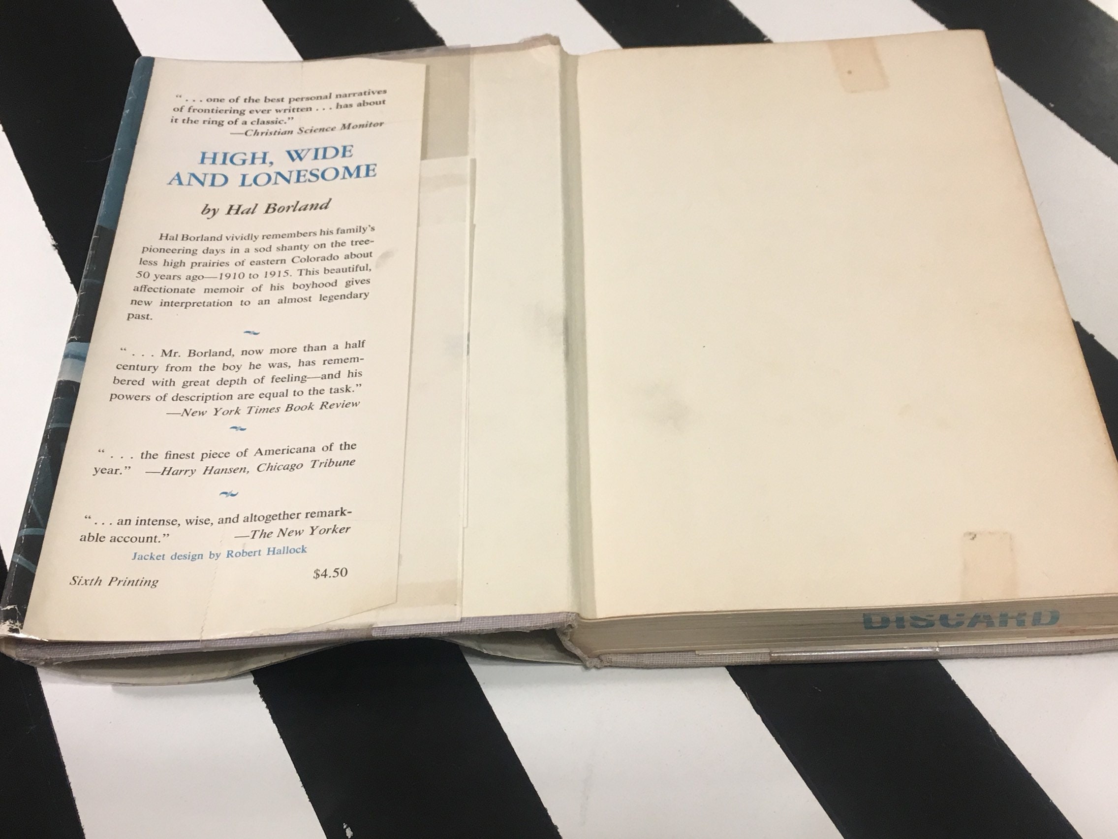 High, Wide and Lonesome by Hal Borland (1956) hardcover book