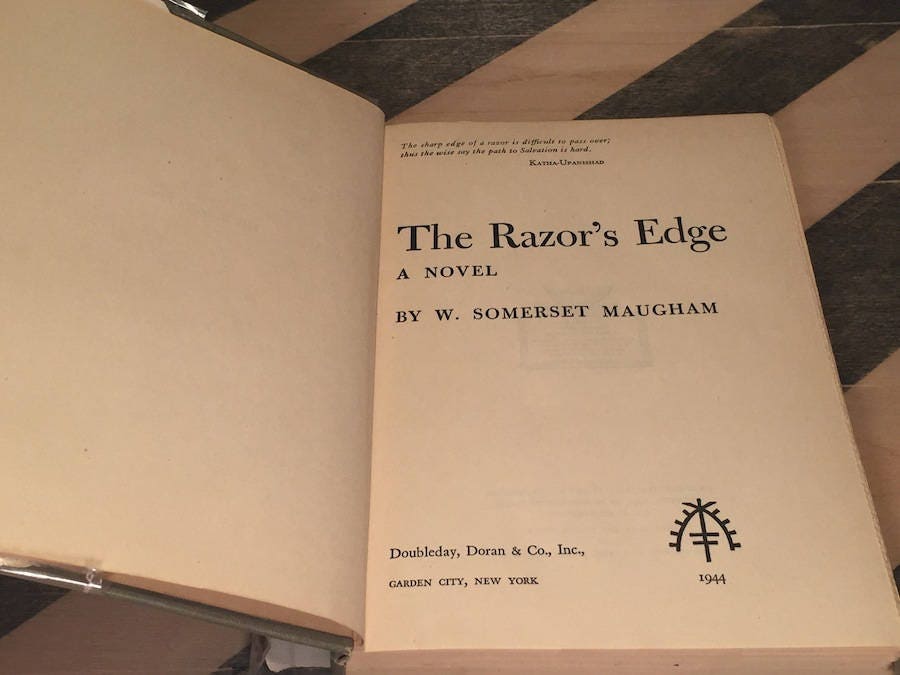 The Razor's Edge by W. Somerset Maugham (1944) hardcover book