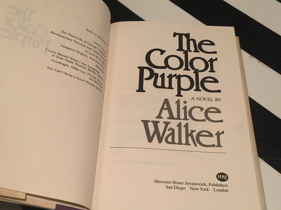 The Color Purple by Alice Walker (1982) hardcover book