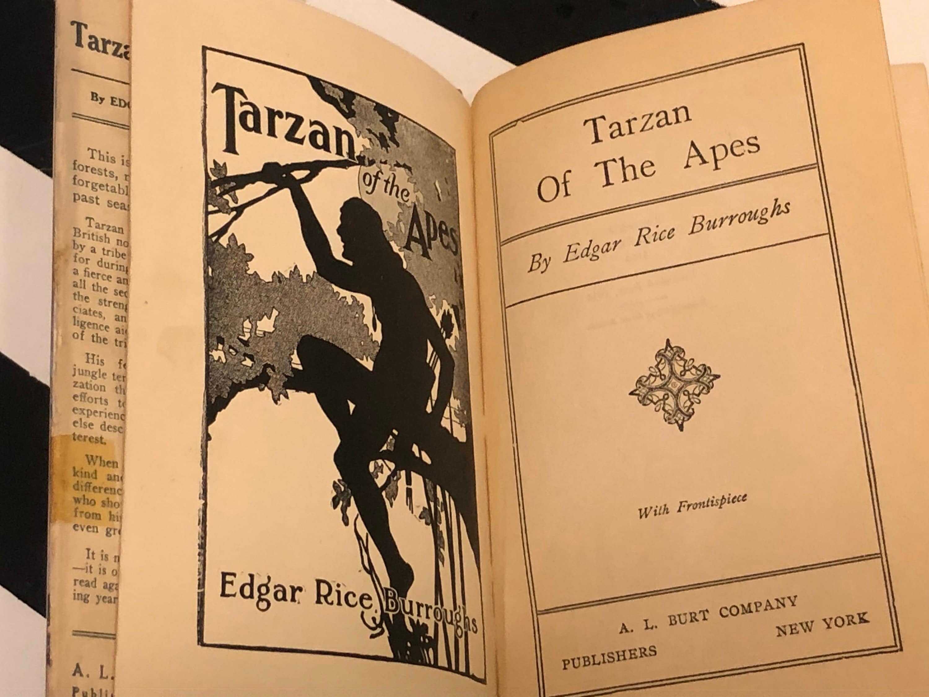 Tarzan of the Apes by Edgar Rice Burroughs (1914) hardcover book