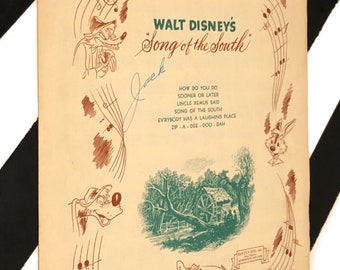 Zip-A-Dee-Doo-Dah music by Allie Wrubel and lyrics by Ray Gilbert (1946) softcover sheet music