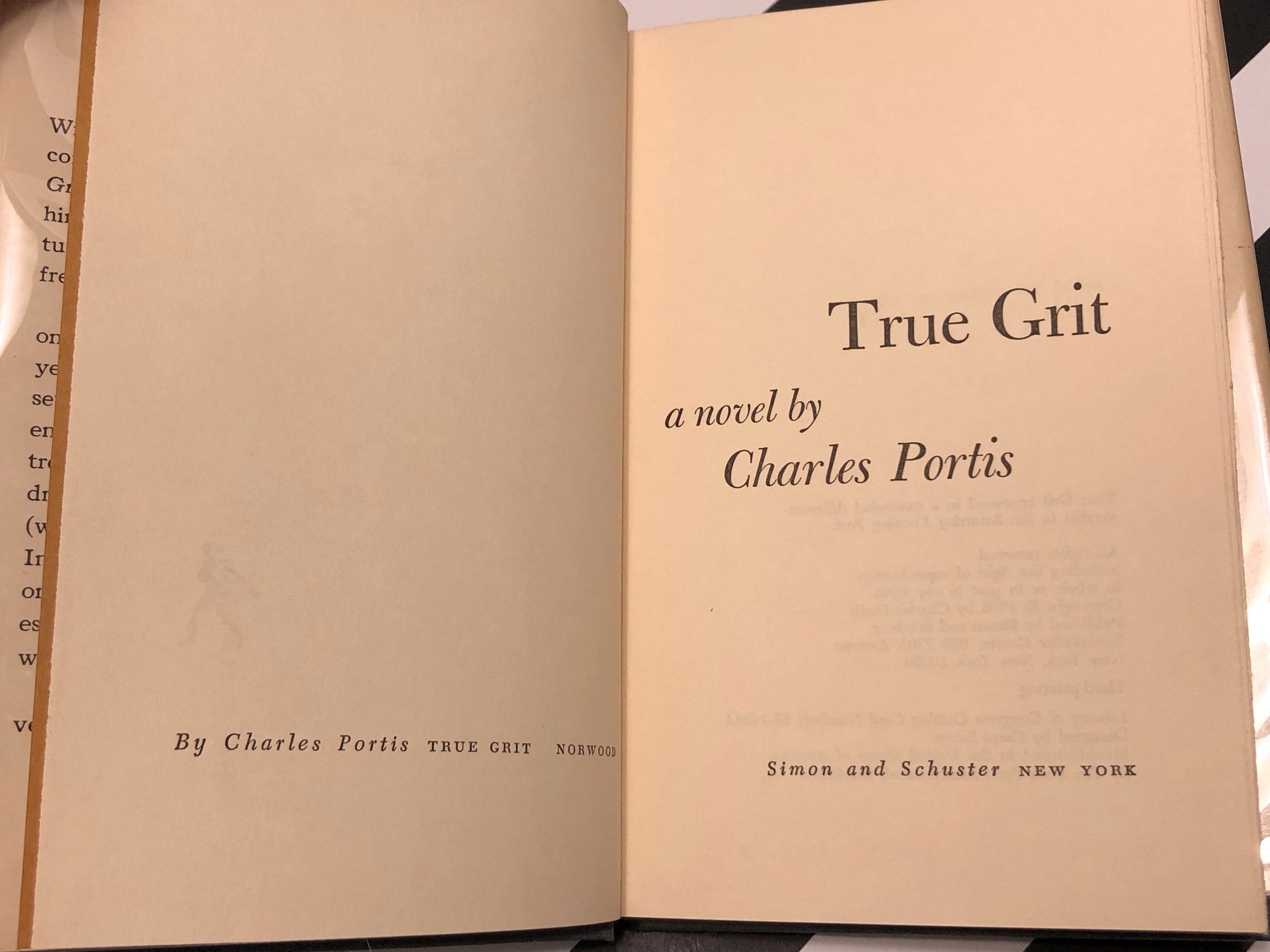 True Grit by Charles Portis (1968) hardcover book