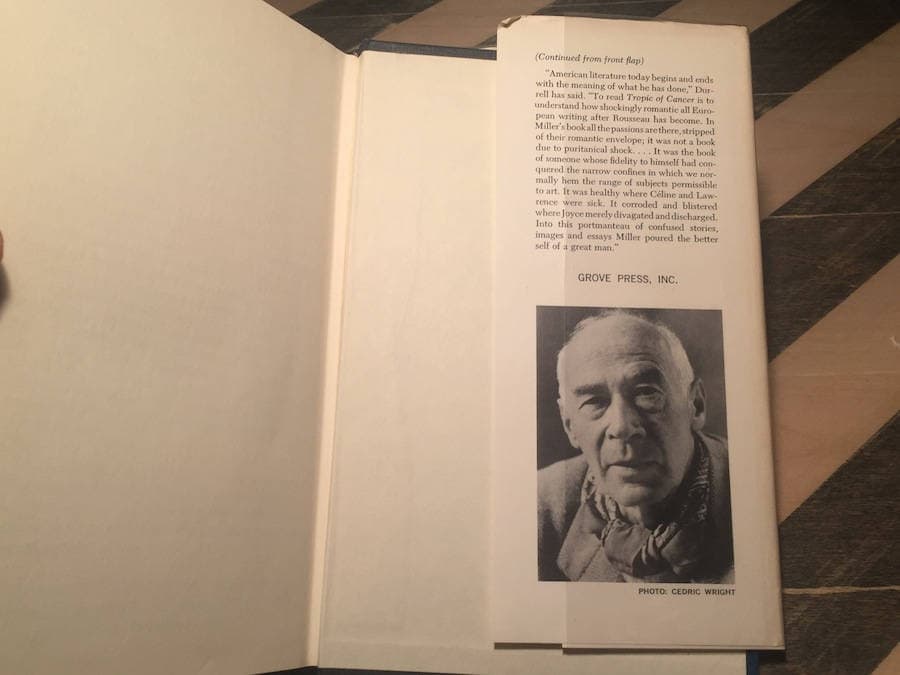 Tropic Of Cancer Henry Miller First Edition Cover - Book 