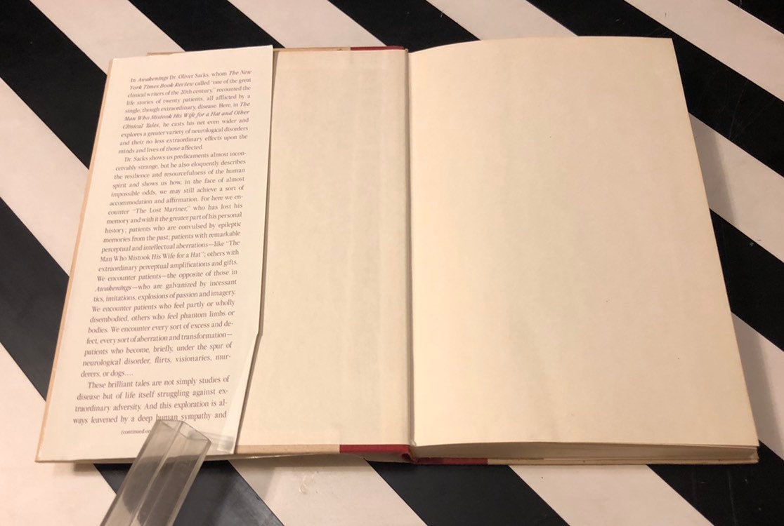 The Man Who Mistook His Wife for a Hat by Oliver Sacks (1985) hardcover