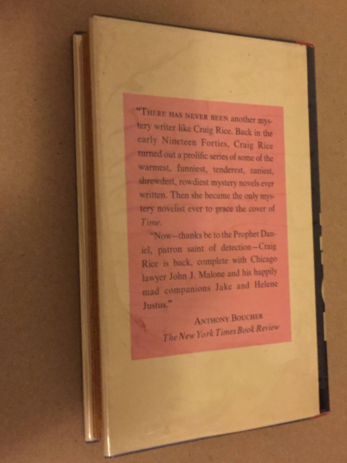 Knocked for a Loop by Craig Rice (1957) hardcover, first ediiton